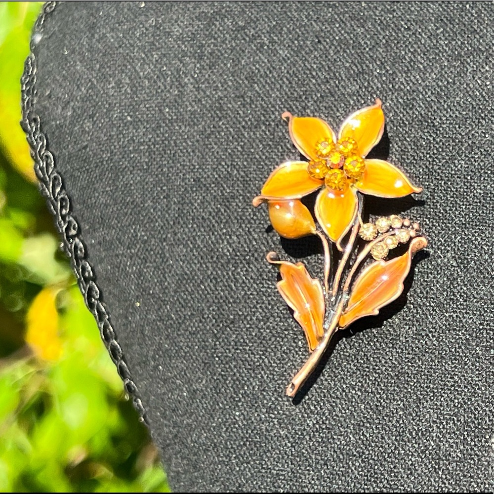 Vintage Yellow Flower Brooch